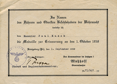 1st October medal document